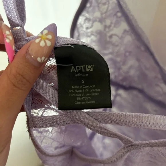Apt. 9 lingerie top, purple, S - Picture 4 of 4